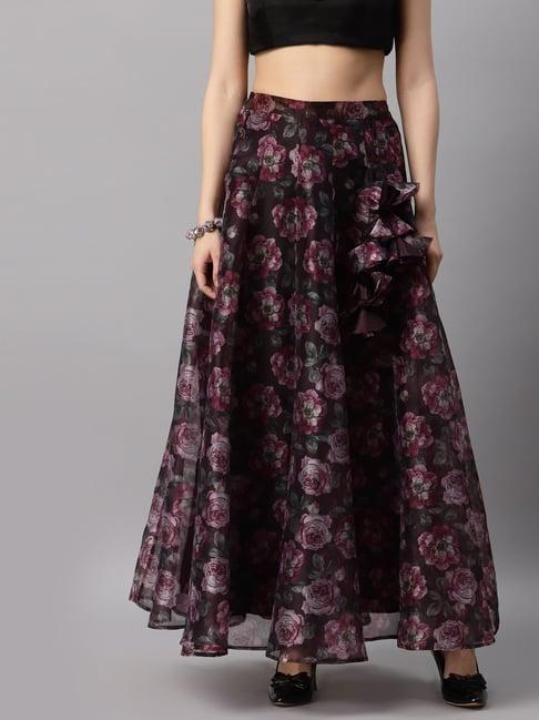 neudis wine printed skirt