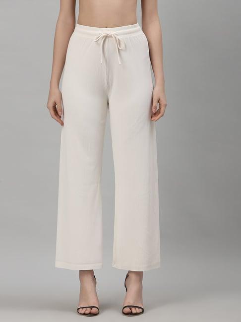 neudis cream regular fit drawstring pants