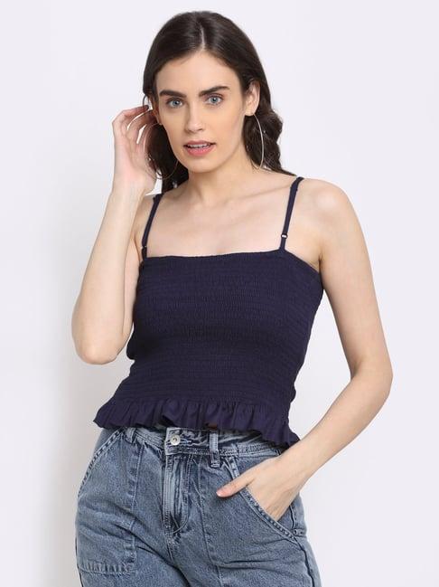 neudis navy square neck top