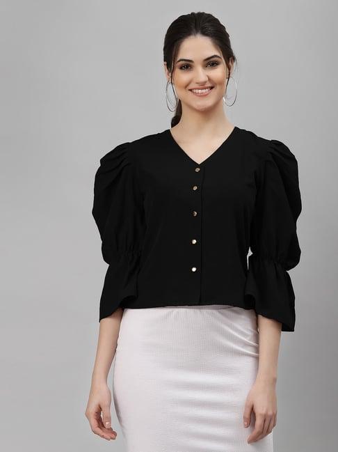 neudis black v neck blouse