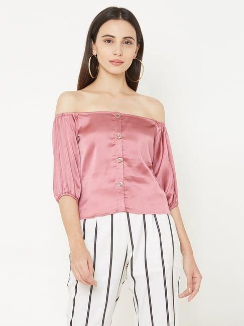 mish pink off shoulder top