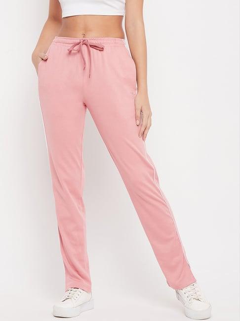 duke pink mid rise track pants