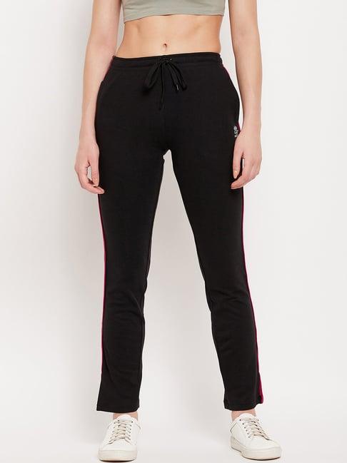 duke black mid rise track pants