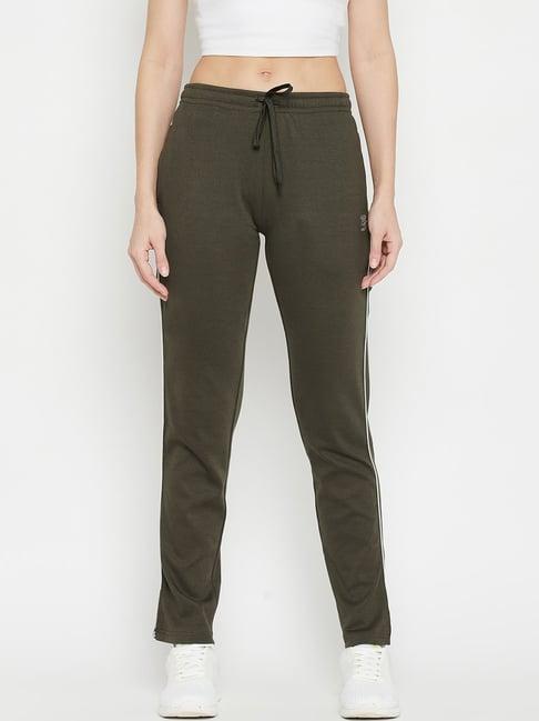 duke olive green mid rise track pants