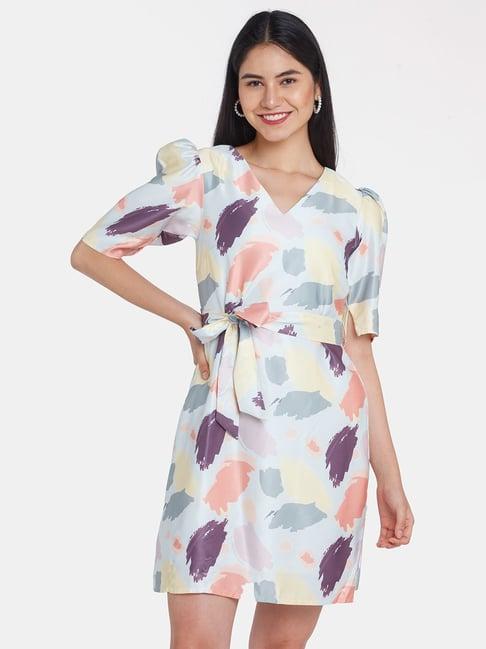 zink london multicolor printed wrap dress