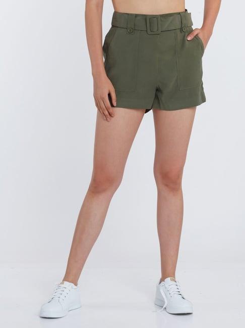 zink london olive regular fit shorts