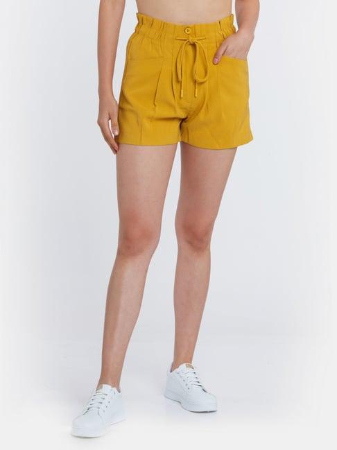 zink london mustard regular fit shorts