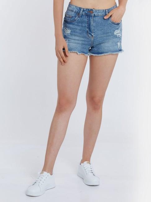 zink london blue distressed shorts