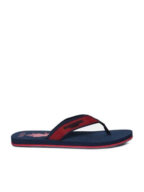 u.s. polo assn. men's juan 2.0 navy & red flip flops