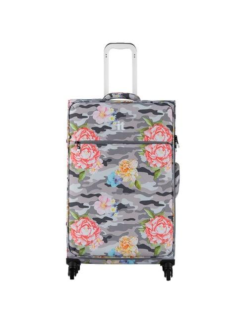 it luggage grey 8 wheel large soft cabin trolley