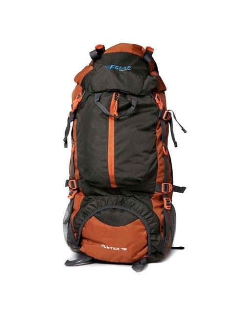 f gear hunter 75 ltrs grey & orange color block large backpack