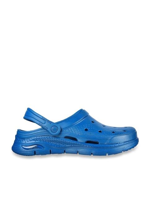 skechers men's arch fit - valiant blue casual sandals