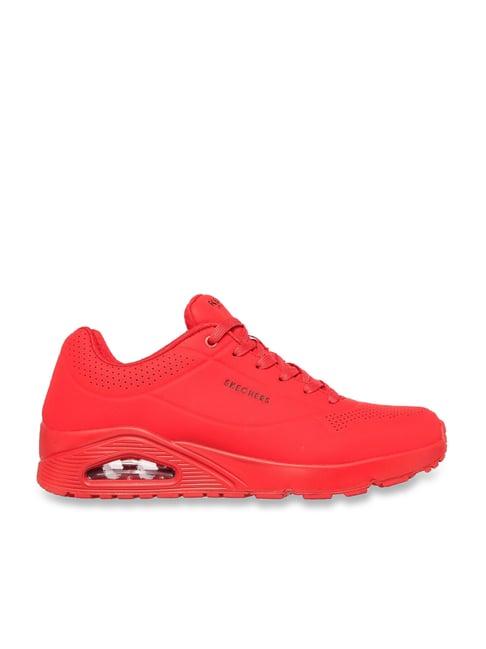 skechers men's uno - stand on air red casual sneakers