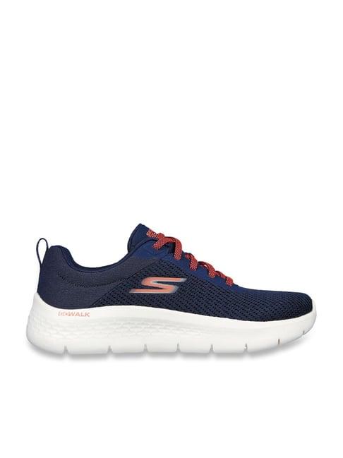 skechers women's go walk flex navy coral walking shoes