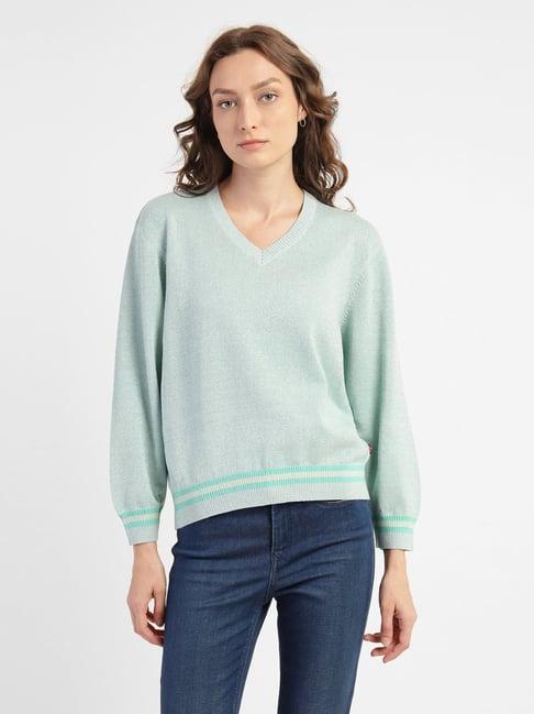 levi's blue v neck sweatshirt