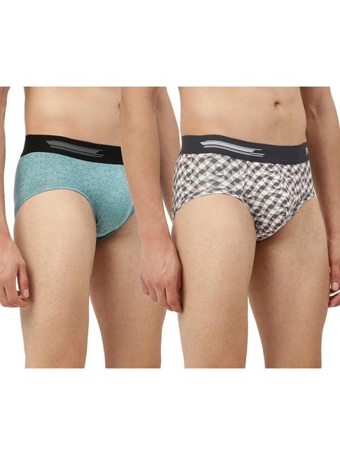 freecultr grey & turquoise printed briefs - pack of 2