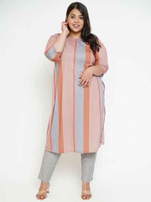 amydus multicolor printed a line kurta