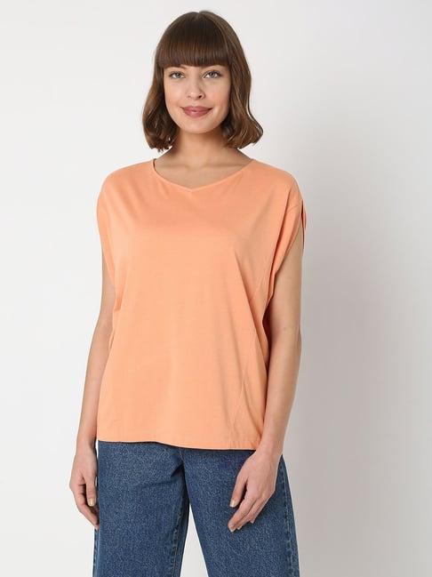 vero moda peach regular fit t-shirt