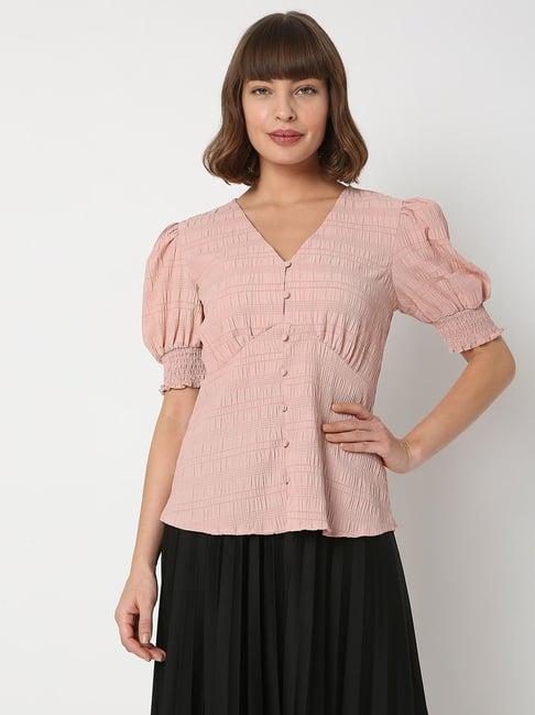 vero moda pink regular fit top