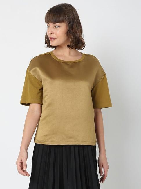 vero moda brown regular fit t-shirt