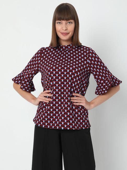 vero moda multicolor printed top