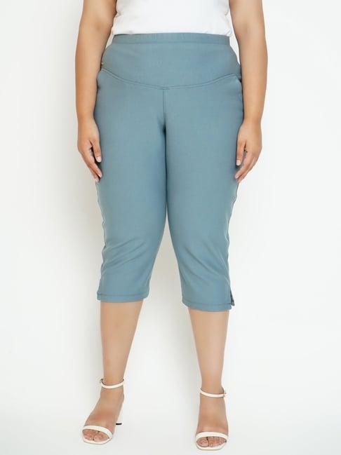 amydus blue high rise crop pants