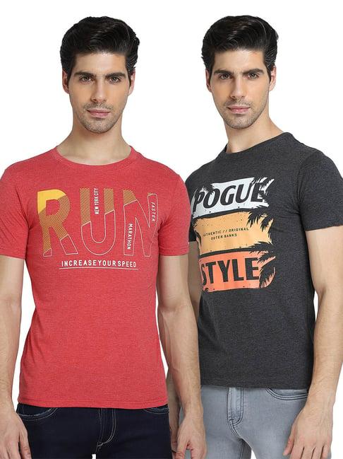 dyca coral & charcoal crew t-shirt - pack of 2