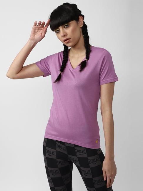 forever 21 lilac v neck t-shirt