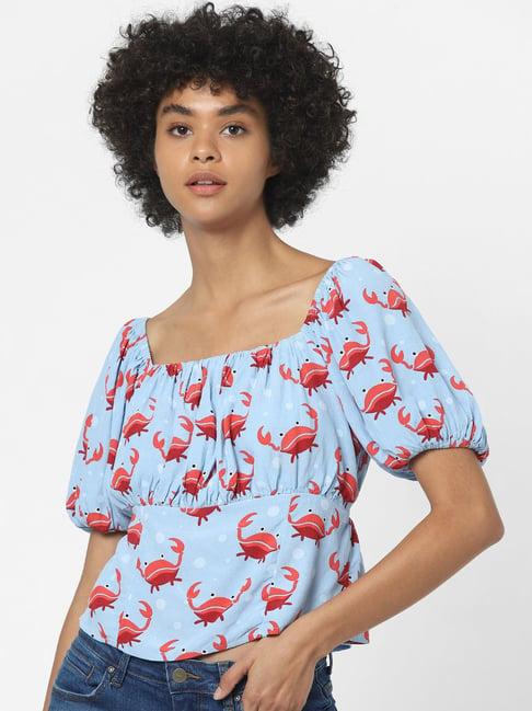 only blue printed top