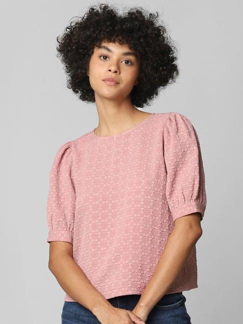 only pink embroidered top