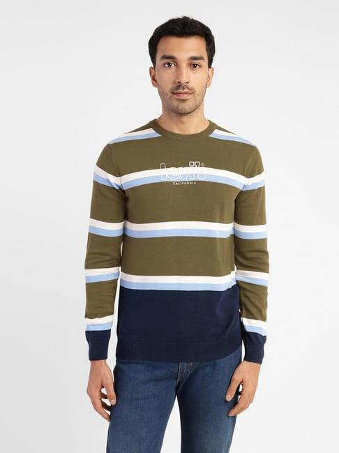 levi's multi regular fit striped sweaters