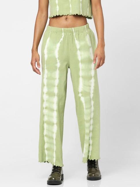 only green tie - dye pants