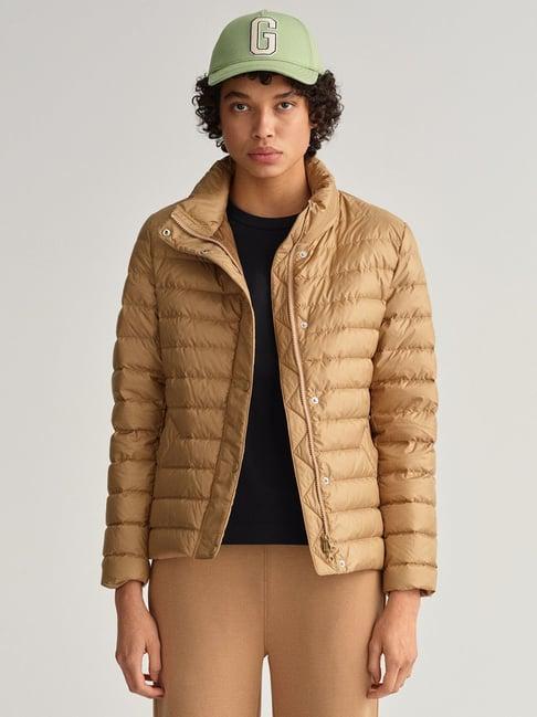 gant khaki full sleeves puffer jacket