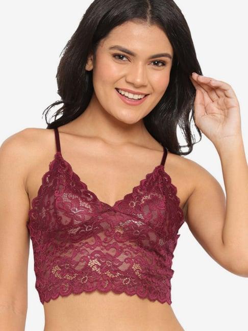 n-gal burgundy non-wired non-padded bralettes bra