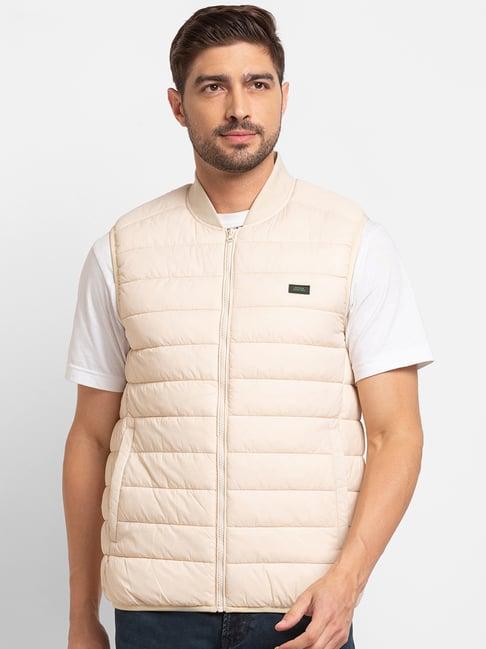 spykar white straight fit jacket