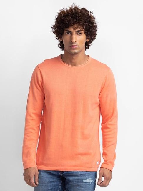 spykar coral cotton regular fit sweater