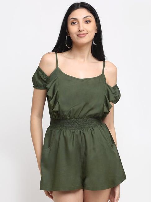 neudis olive green sleeveless jumpsuit