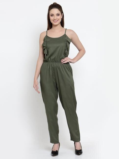 neudis olive green sleeveless jumpsuit