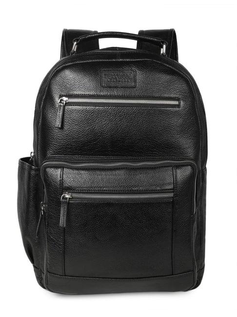 teakwood leathers 23 ltrs black textured medium backpack