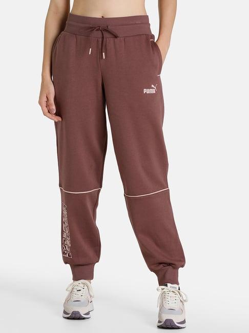 puma power mauve cotton printed track pants