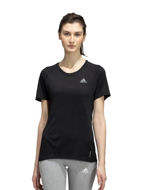 adidas black self design runner t-shirt