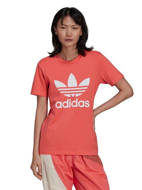 adidas originals coral printed trefoil t-shirt