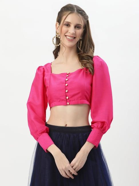 studiorasa pink regular fit crop top