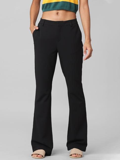 only black flat front trousers trousers