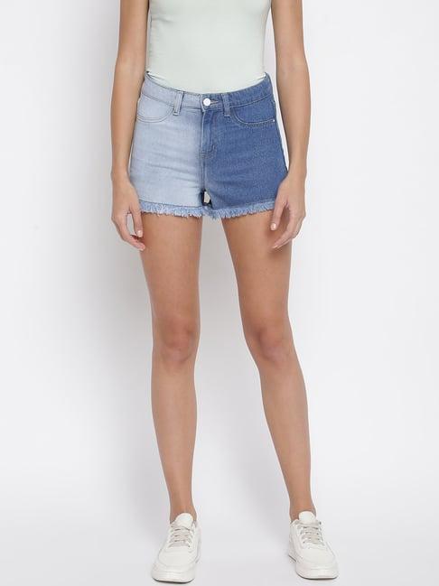 tales & stories blue regular fit shorts