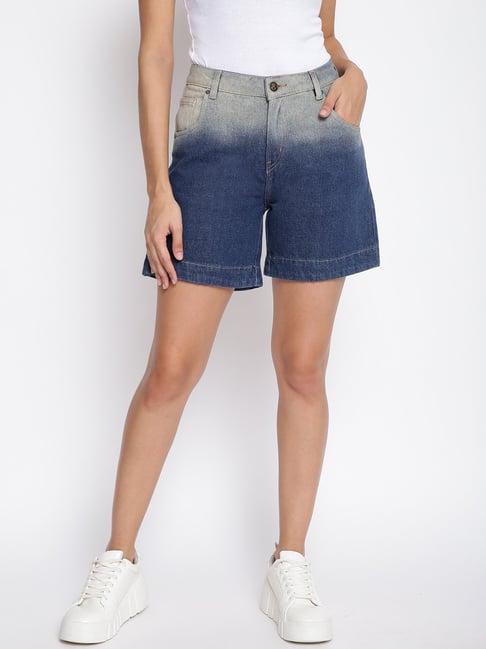 tales & stories dark blue regular fit shorts