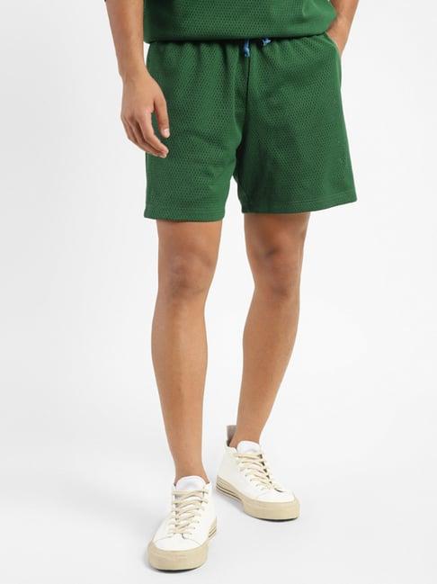 levi's eden green cotton relaxed fit shorts