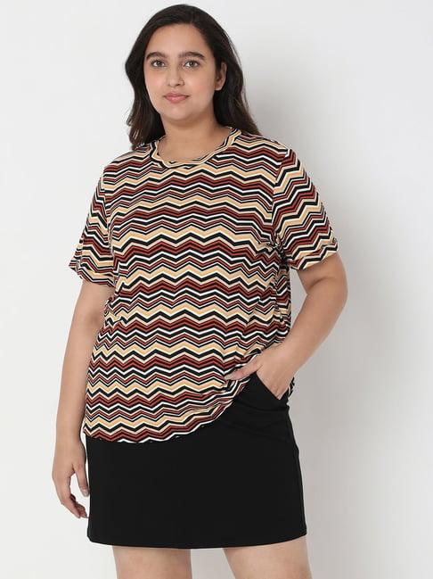 vero moda curve multicolor printed t-shirt