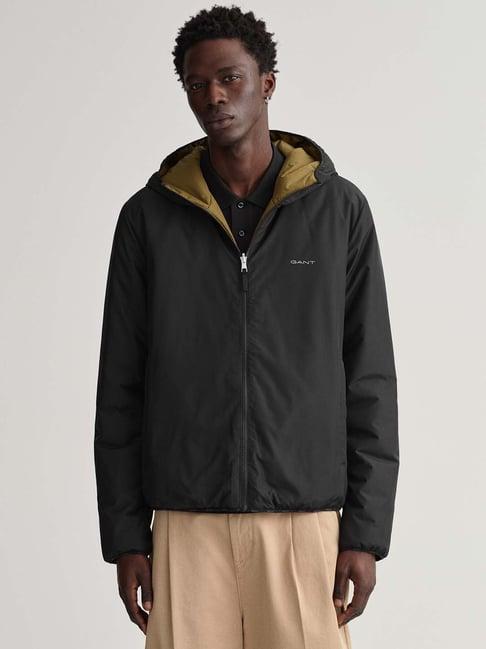 gant black full sleeves hooded jacket