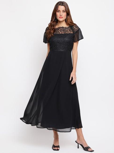 latin quarters black maxi gown